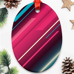 Pink-blue Retro Background, Retro Backgrounds, Lines Oval Ornament (two Sides)