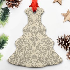 Retro Texture With Ornaments, Vintage Beige Background Christmas Tree Ornament (two Sides)