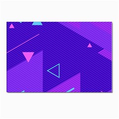 Purple Geometric Abstraction, Purple Neon Background Postcards 5  X 7  (pkg Of 10)