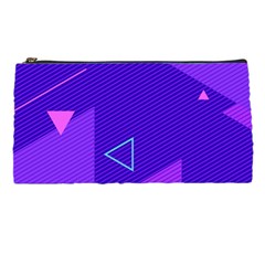 Purple Geometric Abstraction, Purple Neon Background Pencil Case by nateshop