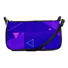 Purple Geometric Abstraction, Purple Neon Background Shoulder Clutch Bag by nateshop