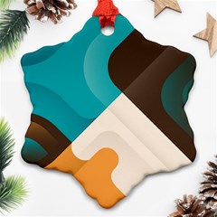 Retro Colored Abstraction Background, Creative Retro Snowflake Ornament (two Sides)