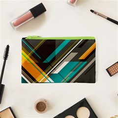 Material Design, Lines, Retro Abstract Art, Geometry Cosmetic Bag (xs)