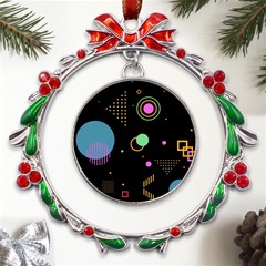 Colartive, Aesthetic, Amoled, Black, Colorful, Desenho Metal X mas Wreath Ribbon Ornament