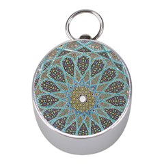 Tile, Geometry, Pattern, Points, Abstraction Mini Silver Compasses