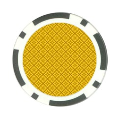Yellow Floral Pattern Vintage Pattern, Yellow Background Poker Chip Card Guard (10 Pack)