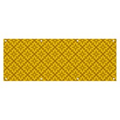 Yellow Floral Pattern Vintage Pattern, Yellow Background Banner And Sign 8  X 3 