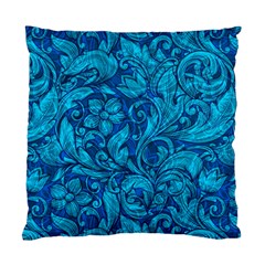 Blue Floral Pattern Texture, Floral Ornaments Texture Standard Cushion Case (two Sides)