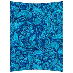 Blue Floral Pattern Texture, Floral Ornaments Texture Back Support Cushion