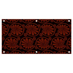 Brown Floral Pattern Floral Greek Ornaments Banner And Sign 4  X 2 
