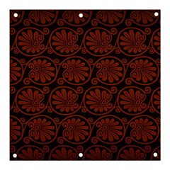 Brown Floral Pattern Floral Greek Ornaments Banner And Sign 3  X 3 