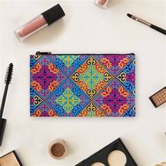 Colorful Floral Ornament, Floral Patterns Cosmetic Bag (small)