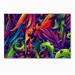 Colorful Floral Patterns, Abstract Floral Background Postcards 5  X 7  (pkg Of 10) by nateshop