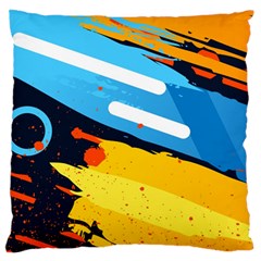 Colorful Paint Strokes Large Premium Plush Fleece Cushion Case (one Side)