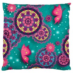 Floral Pattern, Abstract, Colorful, Flow Standard Premium Plush Fleece Cushion Case (two Sides)