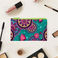 Floral Pattern, Abstract, Colorful, Flow Cosmetic Bag (xs)