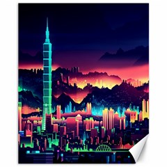 Cityscape Building Painting 3d City Illustration Canvas 11  X 14 