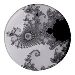 Males Mandelbrot Abstract Almond Bread Round Glass Fridge Magnet (4 pack) Front