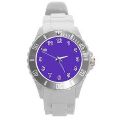 Ultra Violet Purple Round Plastic Sport Watch (l) by bruzer