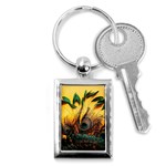 Landscape Bright Scenery Drawing Rivers Blue Lovely Key Chain (Rectangle) Front
