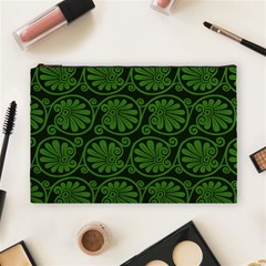Green Floral Pattern Floral Greek Ornaments Cosmetic Bag (large)