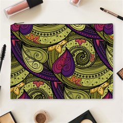 Green Paisley Background, Artwork, Paisley Patterns Cosmetic Bag (xl)