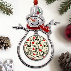 Love Abstract Background Love Textures Metal Snowman Ornament