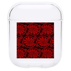 Red Floral Pattern Floral Greek Ornaments Hard Pc Airpods 1/2 Case by nateshop