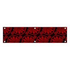 Red Floral Pattern Floral Greek Ornaments Banner And Sign 4  X 1 