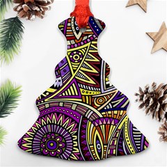 Violet Paisley Background, Paisley Patterns, Floral Patterns Ornament (christmas Tree) 