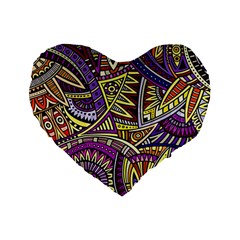 Violet Paisley Background, Paisley Patterns, Floral Patterns Standard 16  Premium Flano Heart Shape Cushions