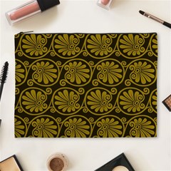 Yellow Floral Pattern Floral Greek Ornaments Cosmetic Bag (xl)