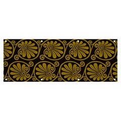 Yellow Floral Pattern Floral Greek Ornaments Banner And Sign 8  X 3 