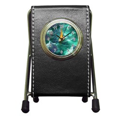 Seascape Boat Sailing Pen Holder Desk Clock