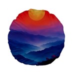 Valley Night Mountains Standard 15  Premium Flano Round Cushions Front
