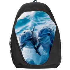 Dolphin Swimming Sea Ocean Backpack Bag by Cemarart