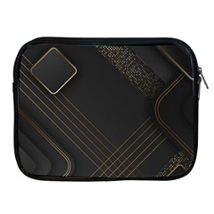 Black Background With Gold Lines Apple Ipad 2/3/4 Zipper Cases by nateshop