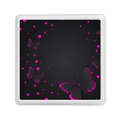 Butterflies, Abstract Design, Pink Black Memory Card Reader (square)