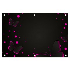 Butterflies, Abstract Design, Pink Black Banner And Sign 6  X 4 
