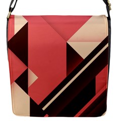 Retro Abstract Background, Brown-pink Geometric Background Flap Closure Messenger Bag (s) by nateshop