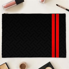 Abstract Black & Red, Backgrounds, Lines Cosmetic Bag (xxl)