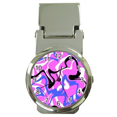 Swirl Pink White Blue Black Money Clip Watches