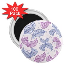 Leaves Line Art Background 2 25  Magnets (100 Pack) 