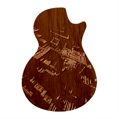 Fractal Cube 3d Art Nightmare Abstract Guitar Shape Wood Guitar Pick Holder Case And Picks Set