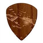 Fractal Cube 3d Art Nightmare Abstract Guitar Shape Wood Guitar Pick Holder Case And Picks Set Pick