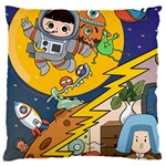 Astronaut Moon Monsters Spaceship Universe Space Cosmos 16  Baby Flannel Cushion Case (Two Sides) Back