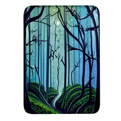 Nature Outdoors Night Trees Scene Forest Woods Light Moonlight Wilderness Stars Rectangular Glass Fridge Magnet (4 Pack)