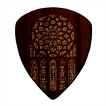 Chartres Cathedral Notre Dame De Paris Stained Glass Square Wood Guitar Pick Holder Case And Picks Set Pick