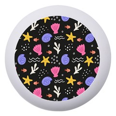 Sea Shells Pattern Wallpaper Fish Dento Box With Mirror