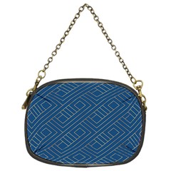 Plaid Background Blue Chain Purse (two Sides) by Askadina